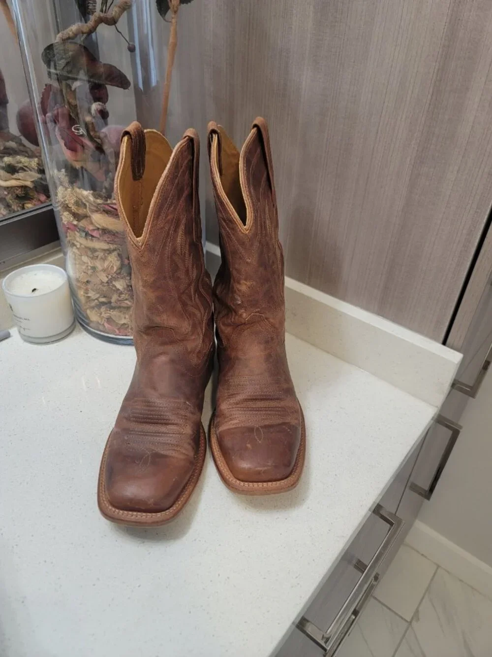 Tecovas The Cartwright Men's US Size 8.5D Trumbleweed Shrunken Calf Cowboy Boots
